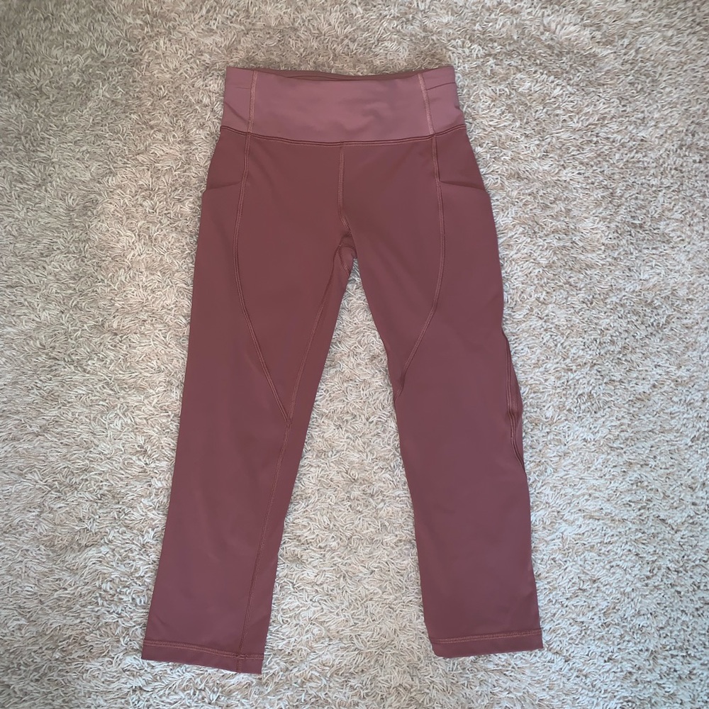 Blush pink lulu capris